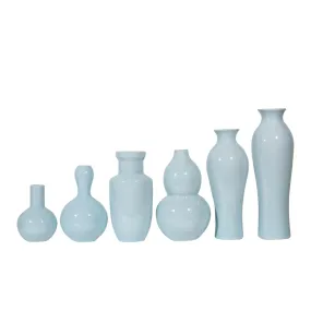 Assorted Porcelain Vases in Icy Blue