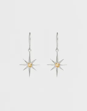 Asteria Earrings - Citrine & Silver