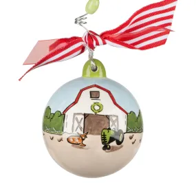 Barn and Tractor Ornament