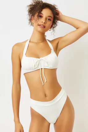 Bernie Halter Scoop Bikini Top - White