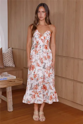 Blooming Path Maxi Dress Orange