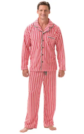 Candy Cane Fleece Men's Pajamas - Pet & Owner