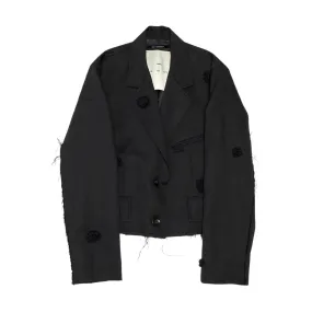 Daisy Cropped Drill Blazer 'Black'