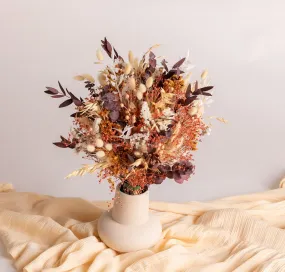 Dried Flowers Bridal Bouquet - Burnt Orange & Cream No. 2