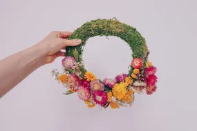 Dried Flowers Farmhouse Green Wreath /  Front Door Wreath / Wedding Decorations / Hoop Twig