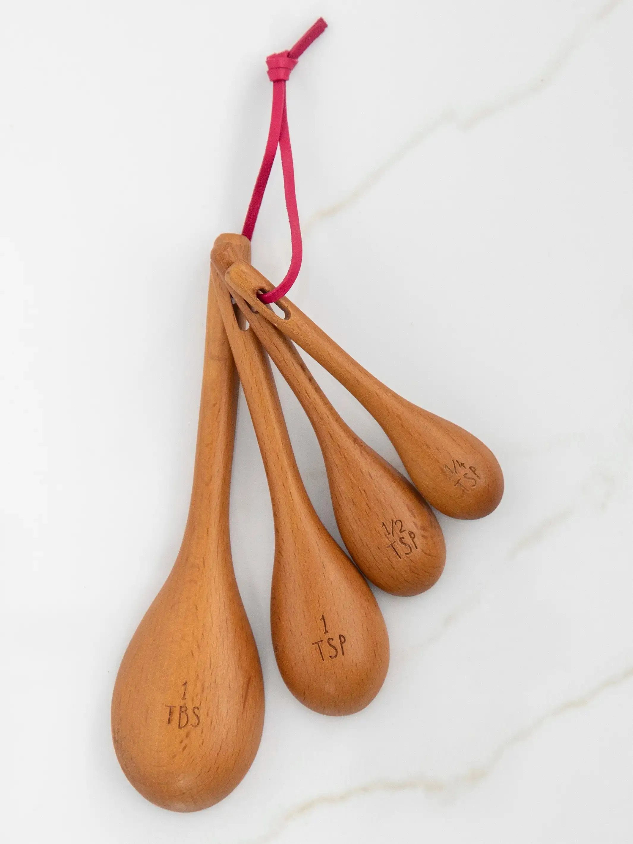 Folk Flower Wooden Measuring Spoons, Set of 4