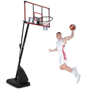 GARVEE Basketball Hoop Outdoor,10FT Portable Basketball Hoop with Impact Resistant Pc Backboard,Height Quickly Adjustable Basketball Goal System with Portable Wheels for Teens/Adults 3 