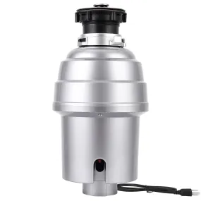 GARVEE Garbage Disposal 3/4 Hp, Continuous Feed Noise Insulation Food Waste Disposal, Stainless Steel 4 Stage Grinding, With Dishwasher Connection, Splash Guard, Elbow, for Kitchen Sink, Silver