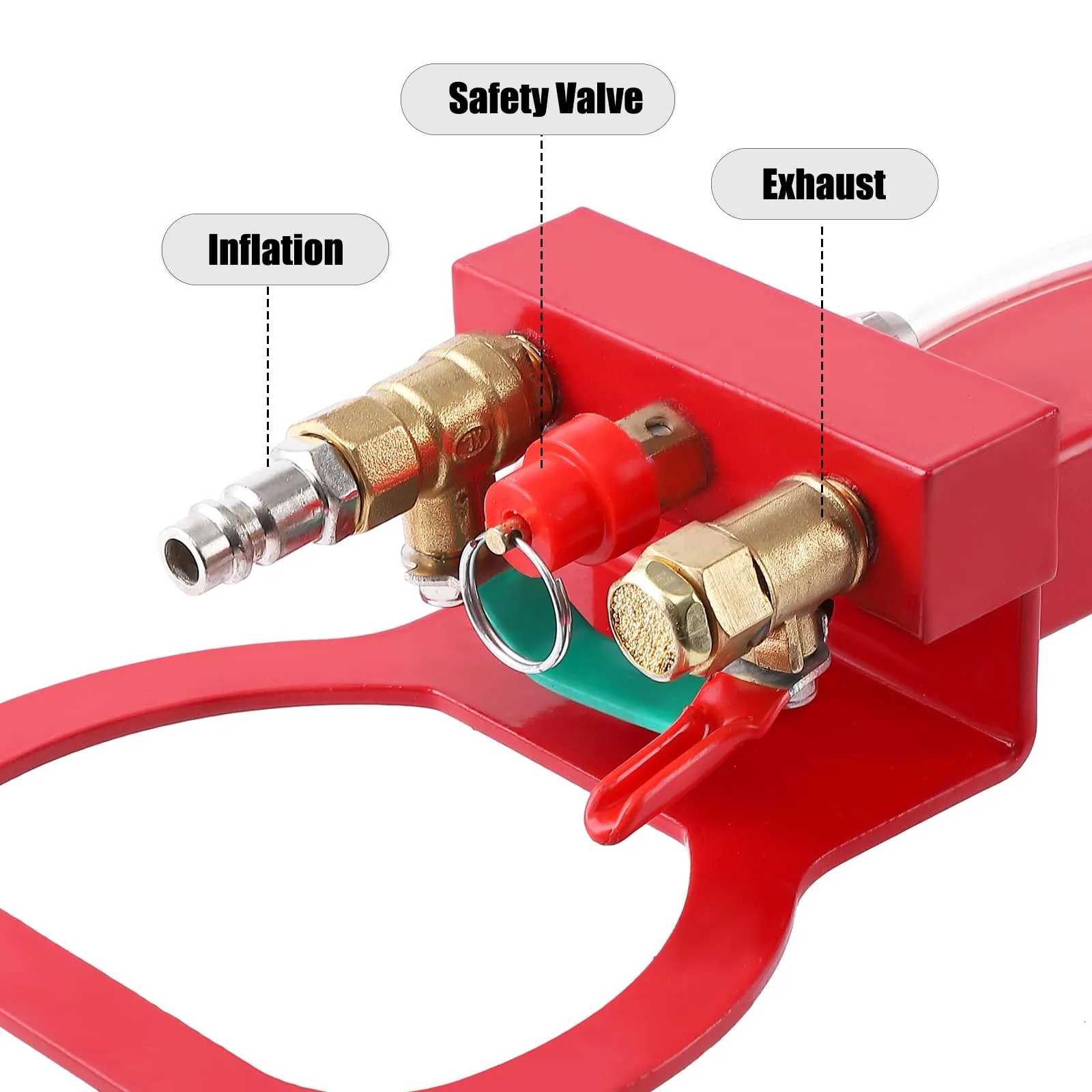 GARVEE Portable Pneumatic Jack 3T/6600lbs Triple Bag Air Jack Fast Lifting Pneumatic Car Repair with Long Hand, Lifting Height Up to 15.75 Inch（Red）