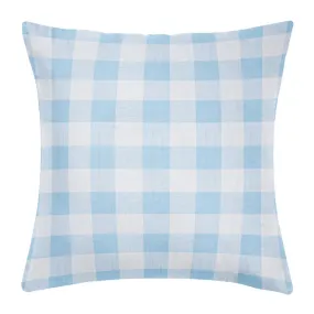 Gingham Blue 22x22 Decorative Pillow Cover