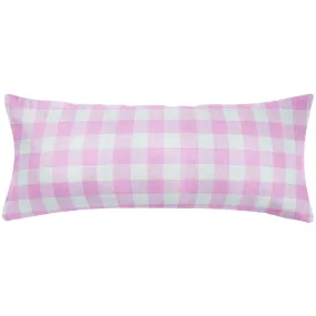 Gingham Pink 14x36 Decorative Pillow Cover