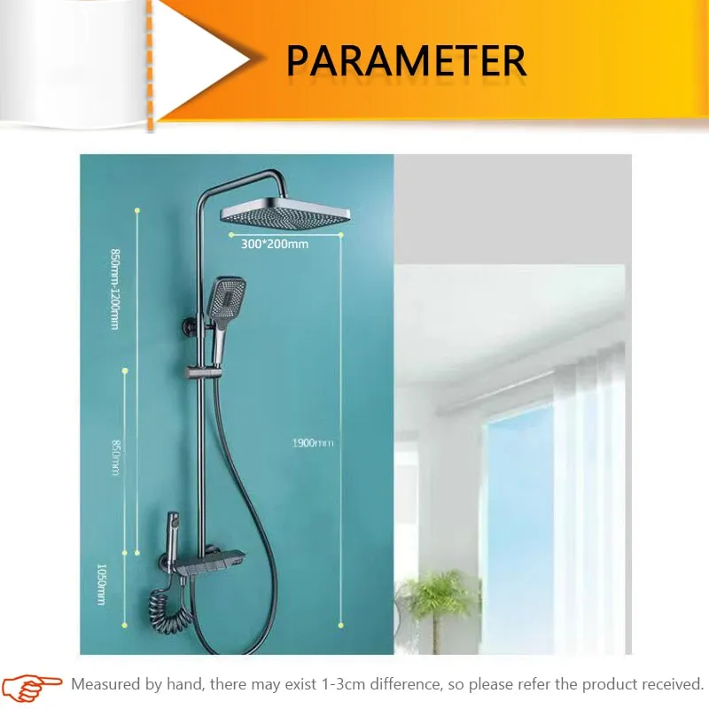 Rainfall Tap Shower Faucet Bathroom Digital Bath Showers System Set