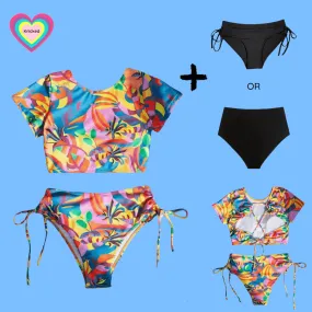 Teen Period Swimwear 3 Piece Bright Summer Floral Set